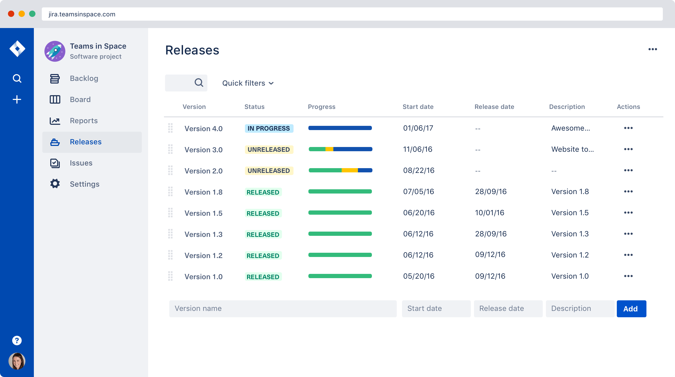Jira dashboard para sa planning at tracking