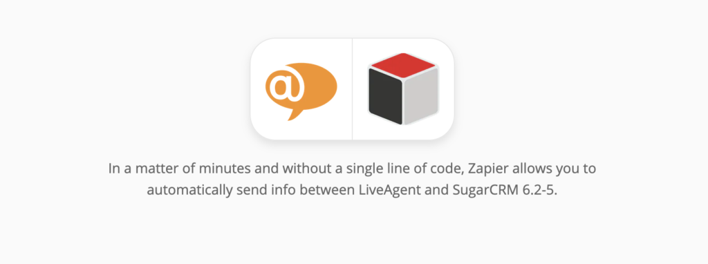 LiveAgent at SugarCRM integration sa Zapier